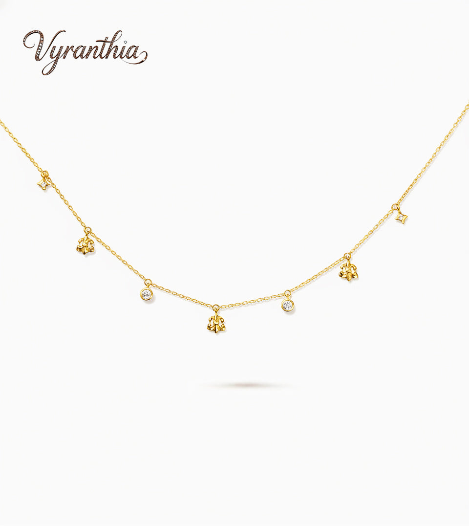 Vyranthia  Gold Dainty Daisy Waterproof Charm Necklace
