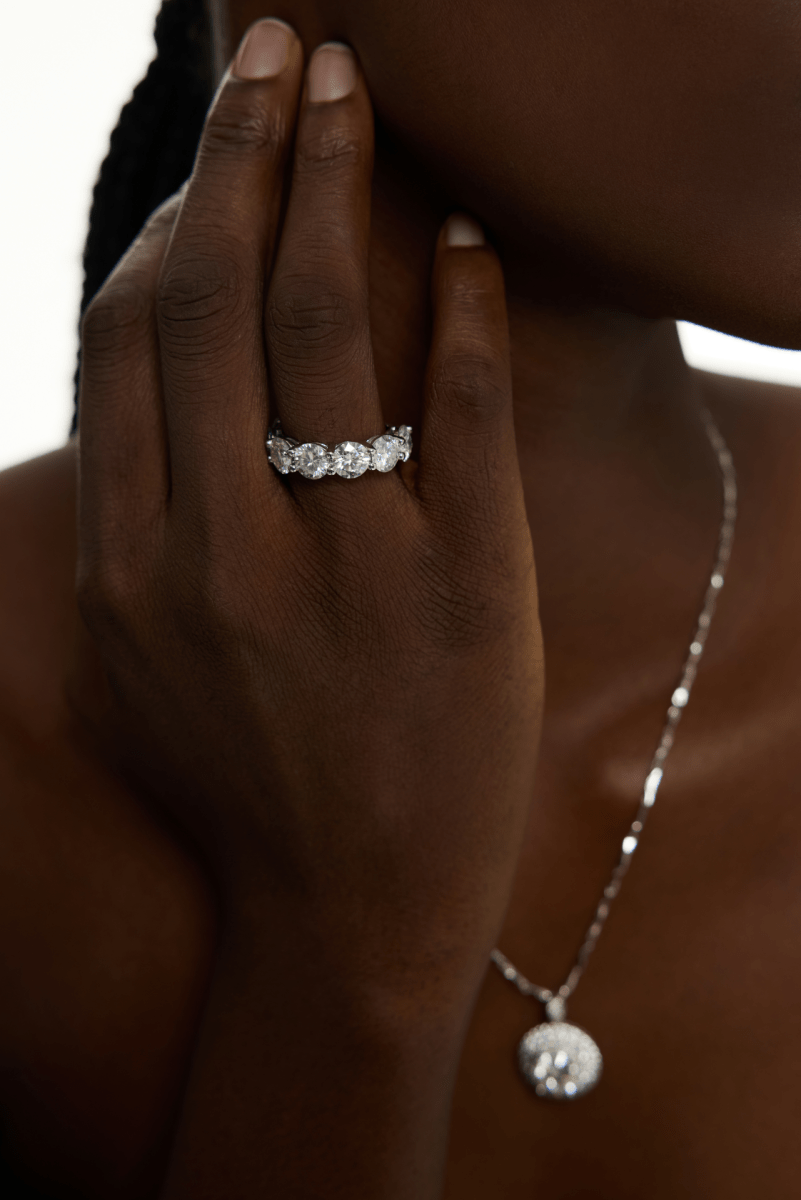 Brilliant White Stones Classic Eternity Band Ring