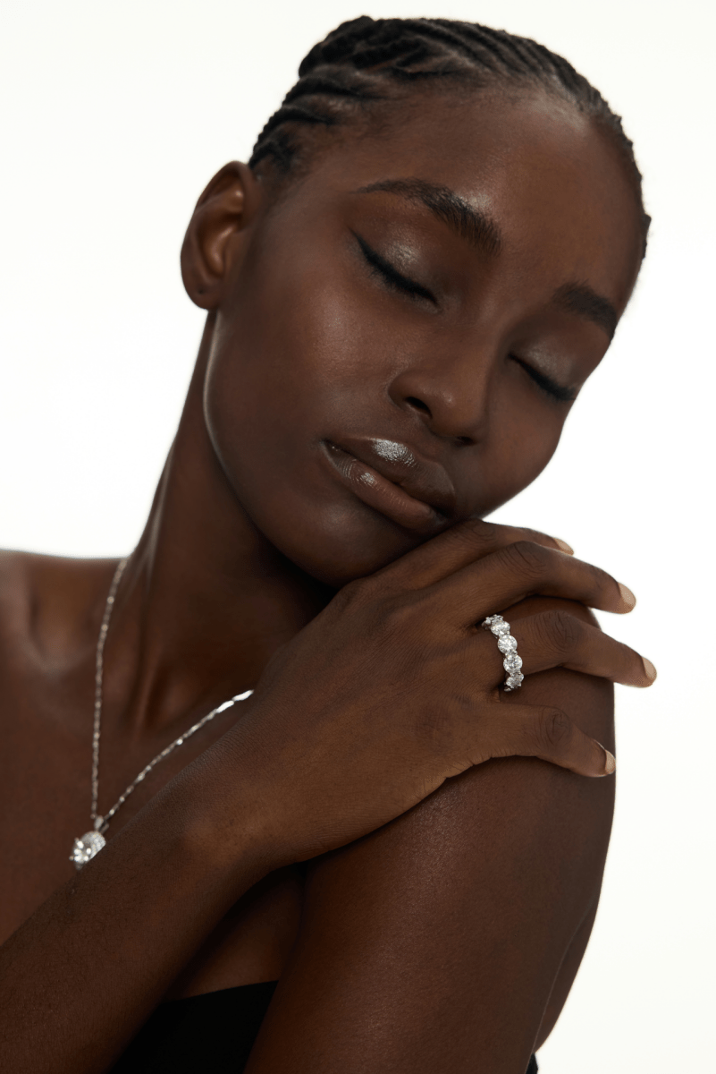 Brilliant White Stones Classic Eternity Band Ring