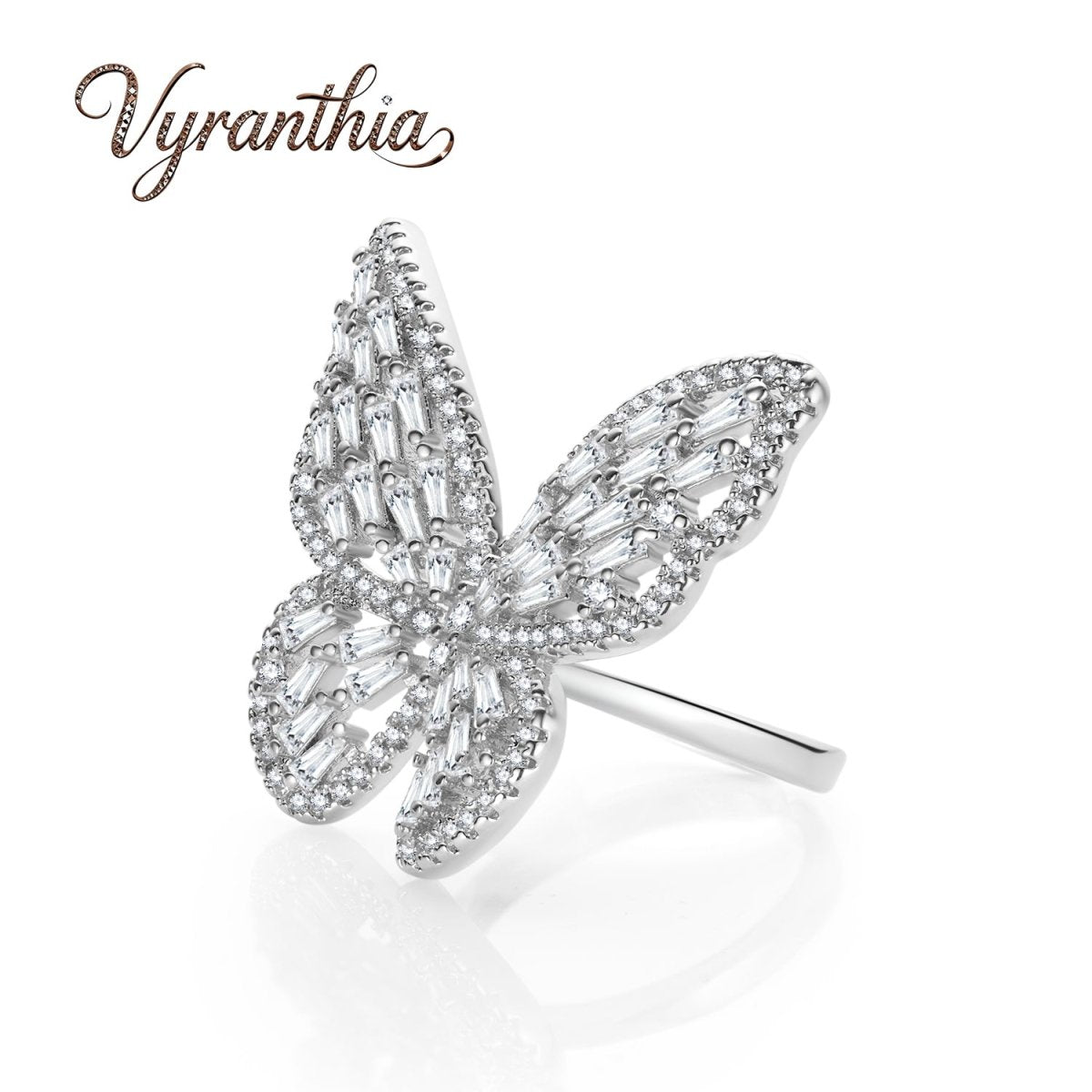 Butterfly Crystal Statement Ring