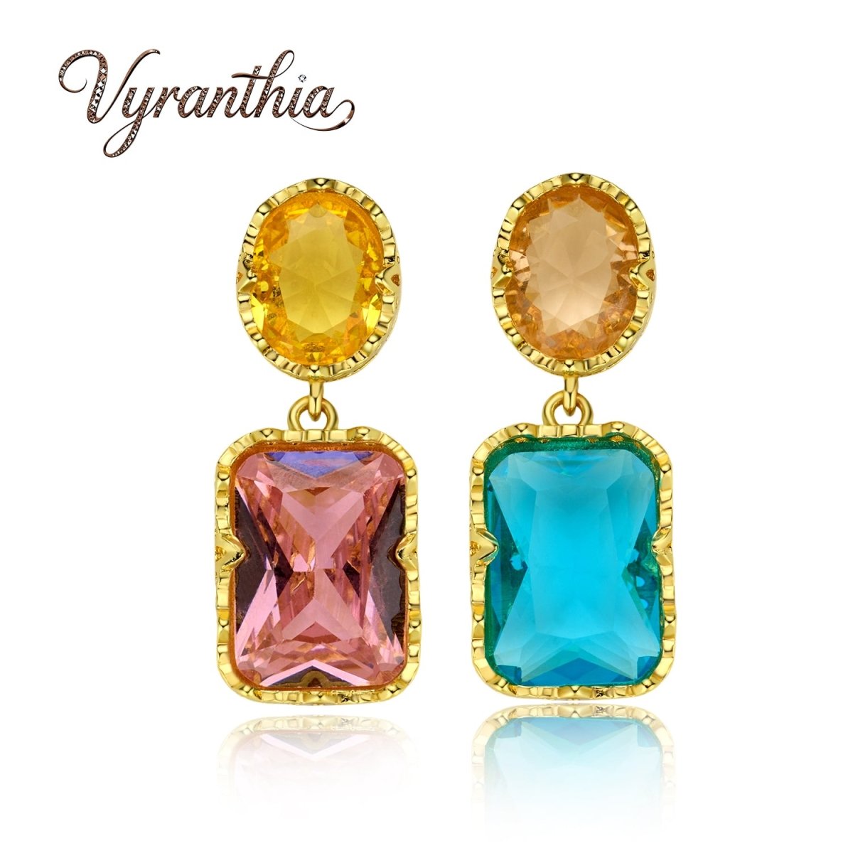 Colorful Asymmetric Statement Drop Earrings