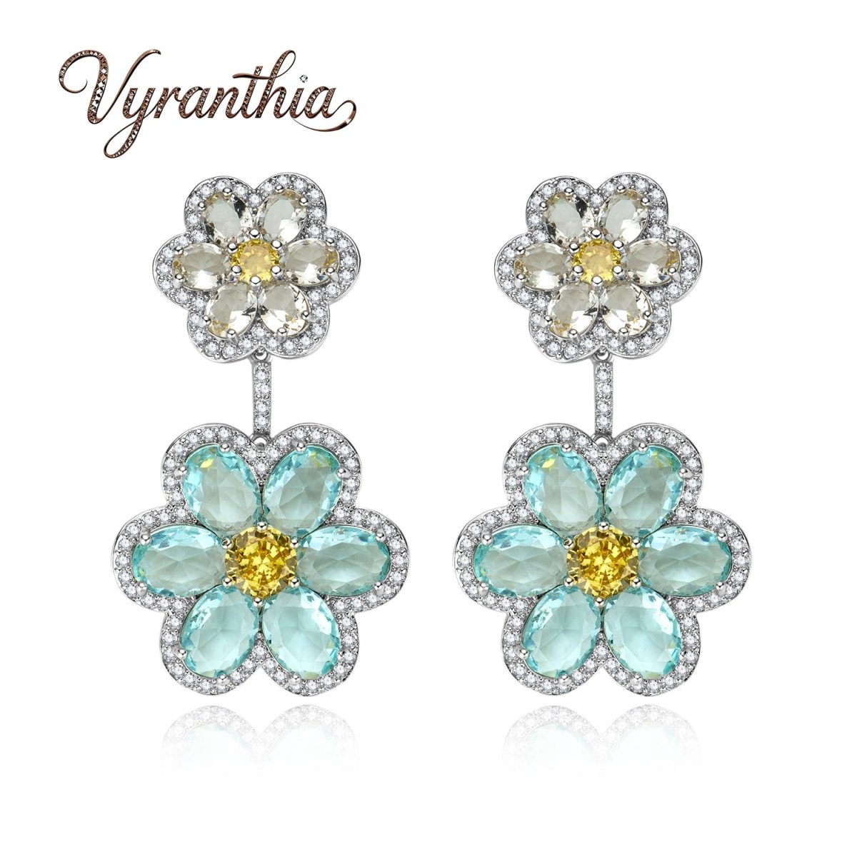 Double  Flower Drop Earrings