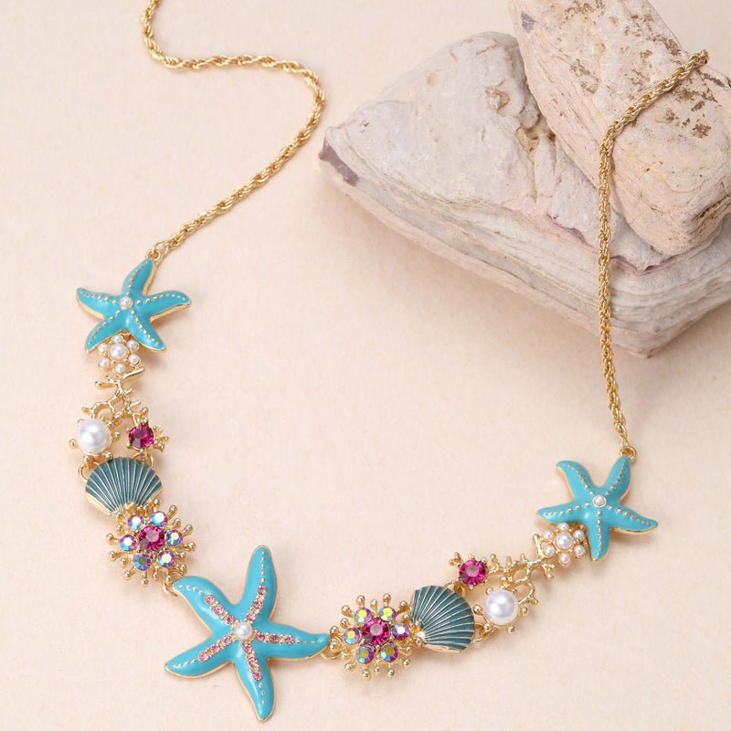 Heart Necklace & Starfish Necklace Layering