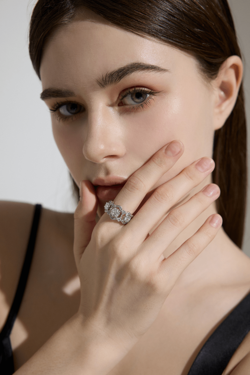 Luxury Multi-Stone Silver Promise Ring