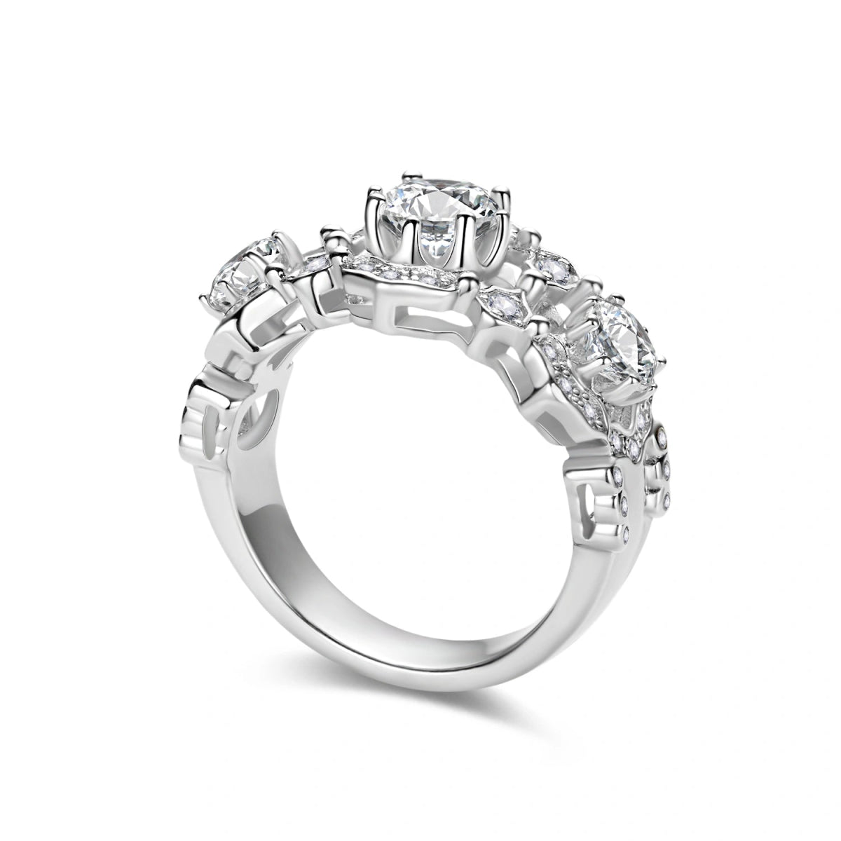Luxury Multi-Stone Silver Promise Ring
