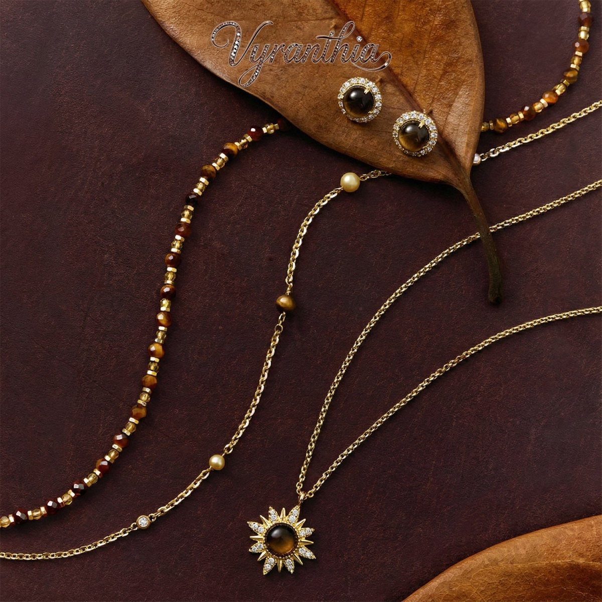 Tiger’s Eye  Star Charm Layered Necklace