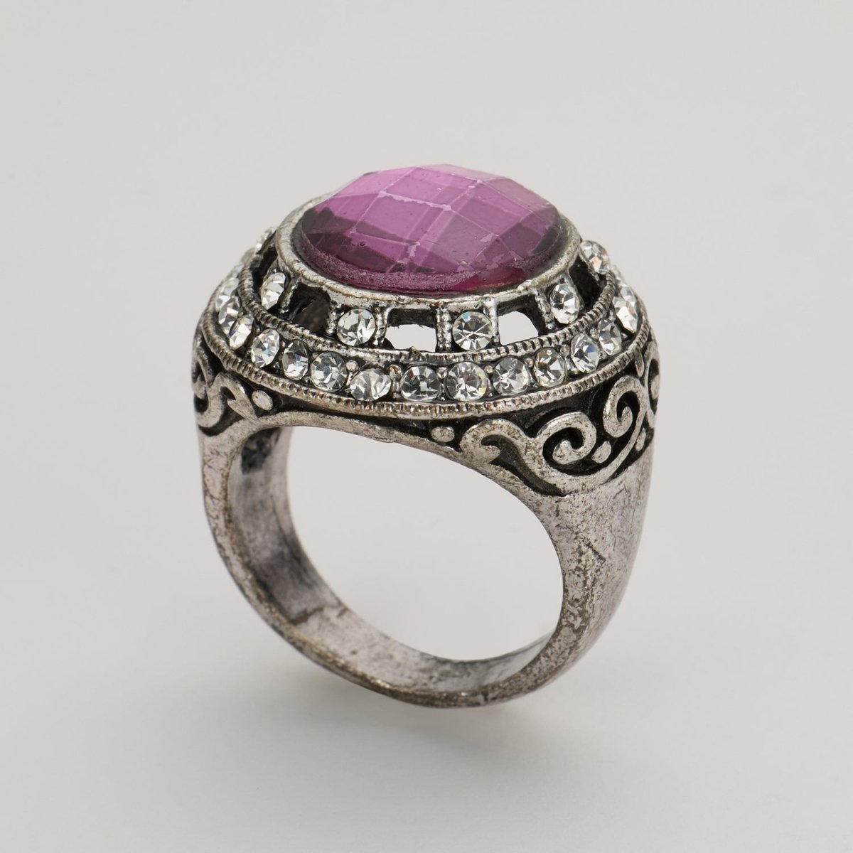 Vintage Purple Crystal Statement Ring