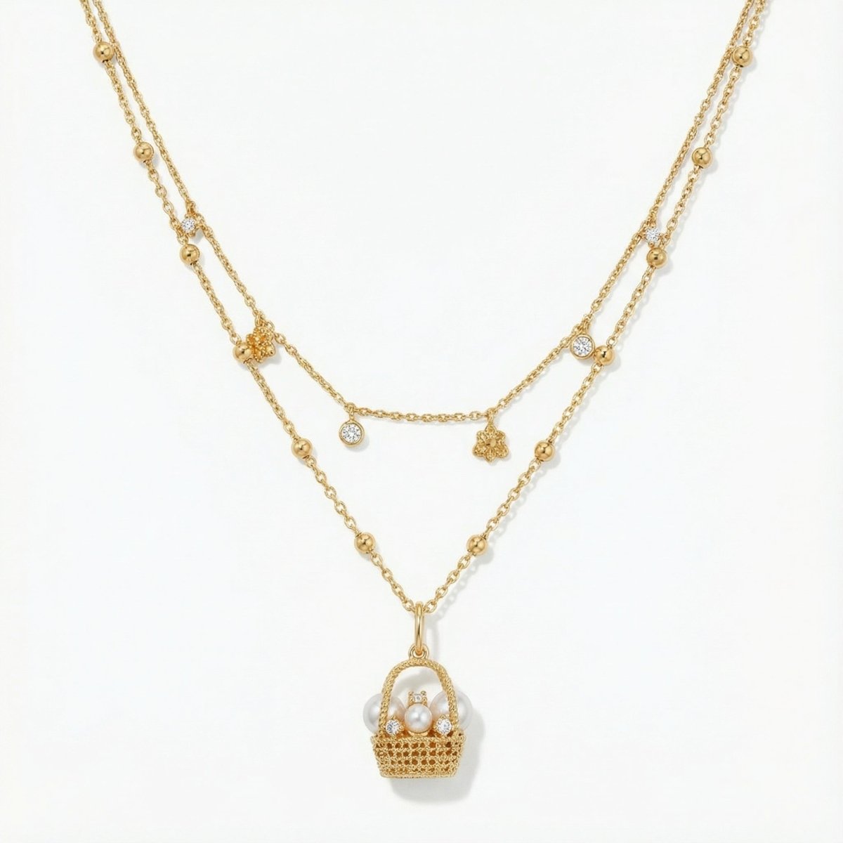 Vyranthia  Gold Dainty Daisy Waterproof Charm Necklace