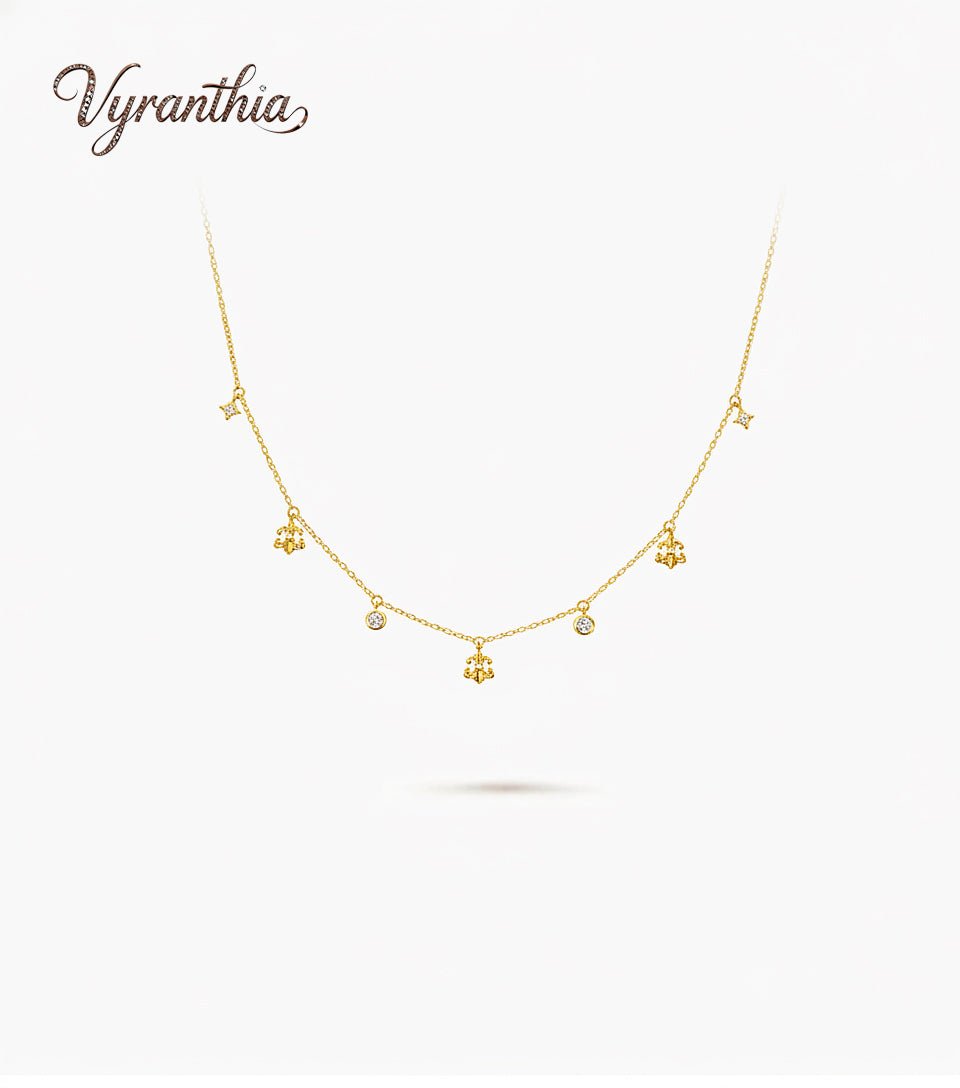 Vyranthia  Gold Dainty Daisy Waterproof Charm Necklace