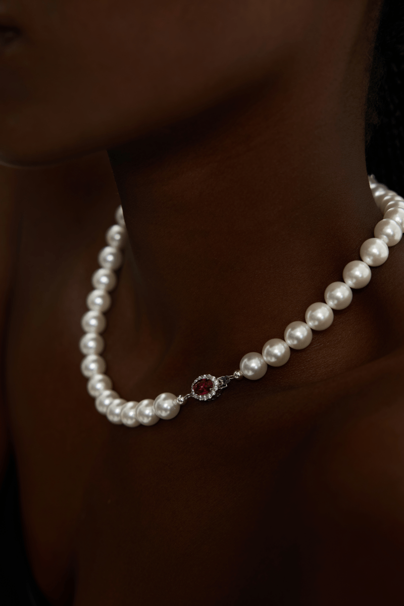 Vyranthia Natural Pearl Necklace Sterling Silver
