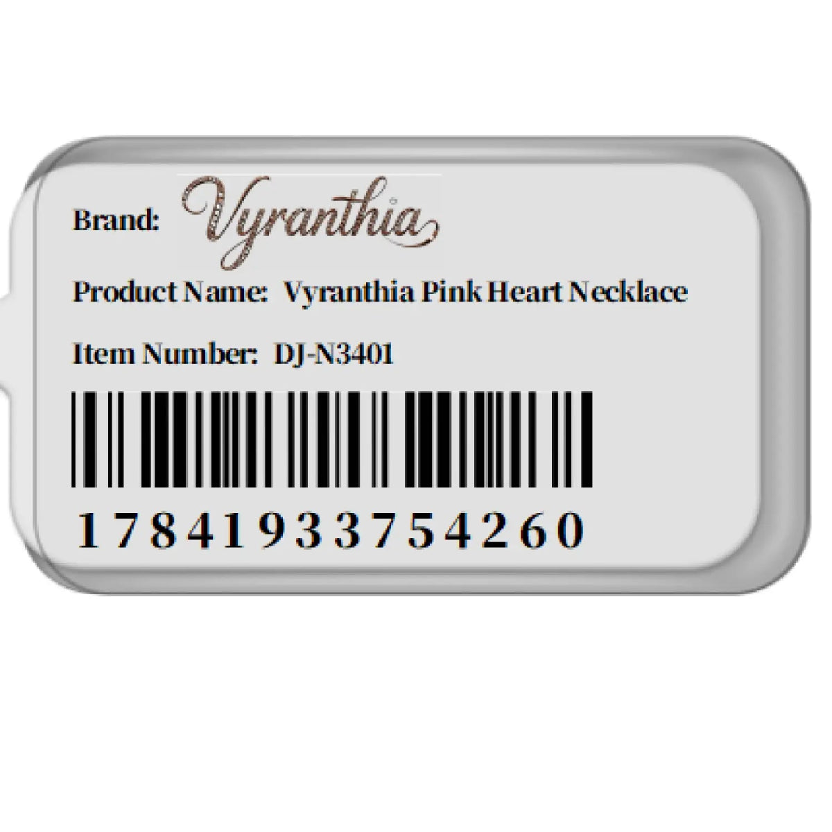 Vyranthia  Pink  Heart pendant Tennis Necklace