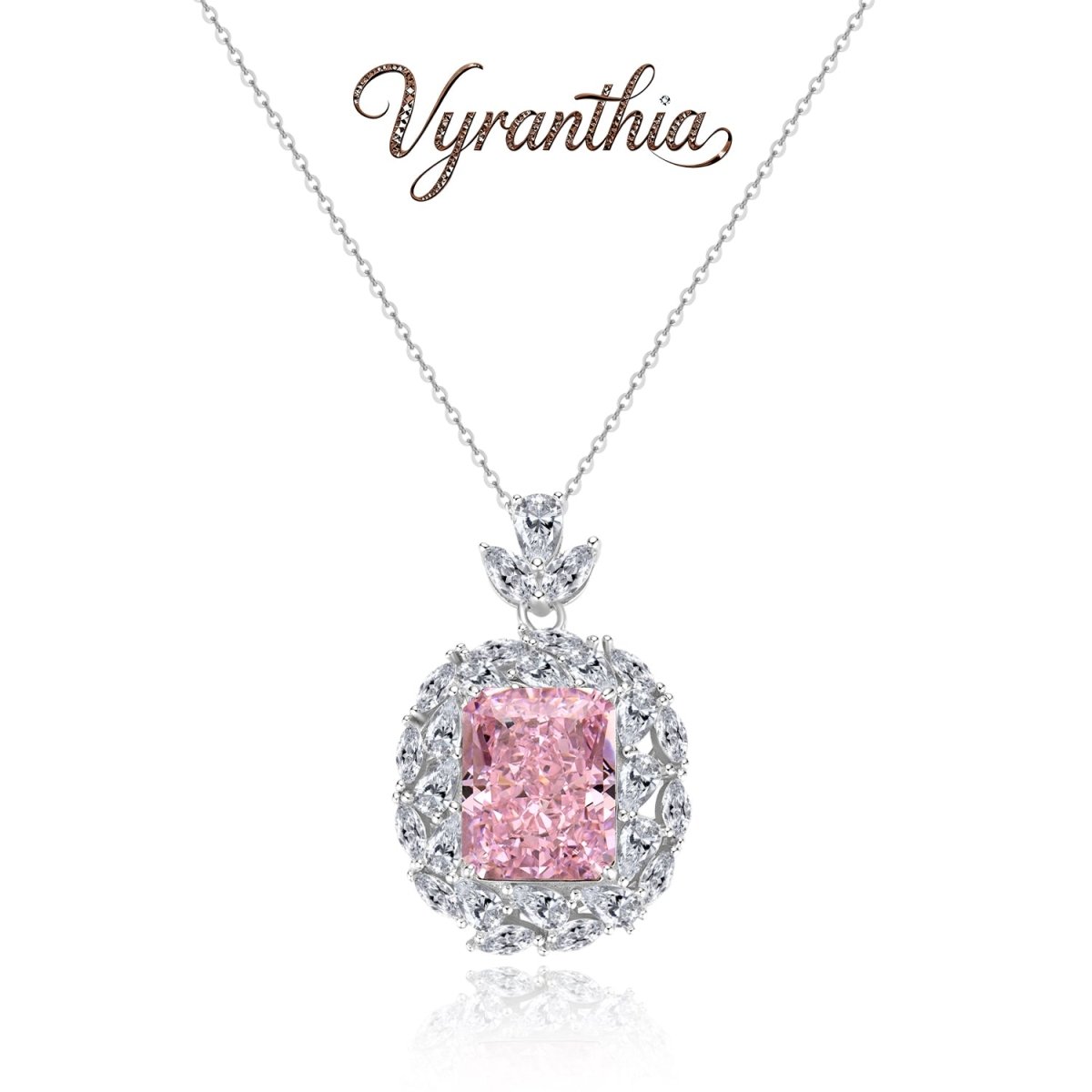 vyranthia Pink Moissanite Gemstone Pendant Necklace